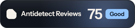 Dolphin Anty: 75 of 100 on Antidetect Reviews