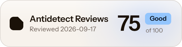 Dolphin Anty: 75 of 100 on Antidetect Reviews