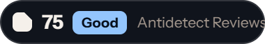 Dolphin Anty: 75 of 100 on Antidetect Reviews