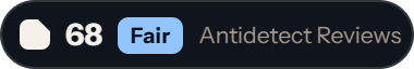 GoLogin: 68 of 100 on Antidetect Reviews