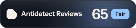Incogniton: 65 of 100 on Antidetect Reviews