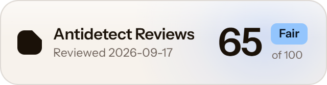 Incogniton: 65 of 100 on Antidetect Reviews