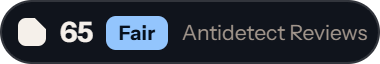Incogniton: 65 of 100 on Antidetect Reviews