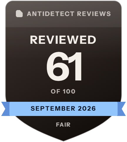 Linken Sphere: rank 9 of 12, 61 of 100 on Antidetect Reviews