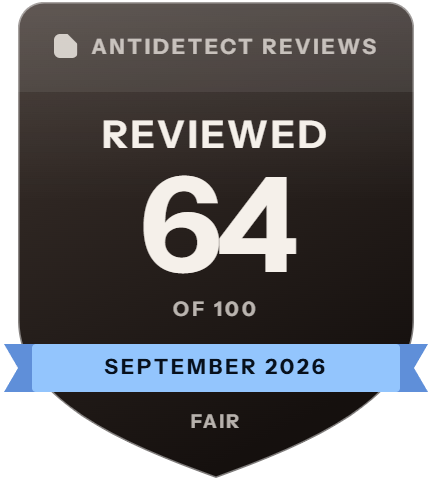 MoreLogin: rank 8 of 12, 64 of 100 on Antidetect Reviews