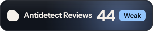 VMLogin: 44 of 100 on Antidetect Reviews