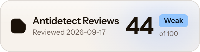VMLogin: 44 of 100 on Antidetect Reviews